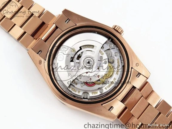 0125 SunProtective Day Date 40 RG JDF 904L Steel Brown Textured Stick Dial on President Bracelet VR3255 V3 (Gain Weight) 1359